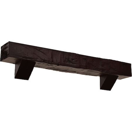 Kit W/ Breckinridge Corbels, Premium Cherry, 4H  X 8D X 36W Hand Hewn Faux Wood Fireplace ManteL